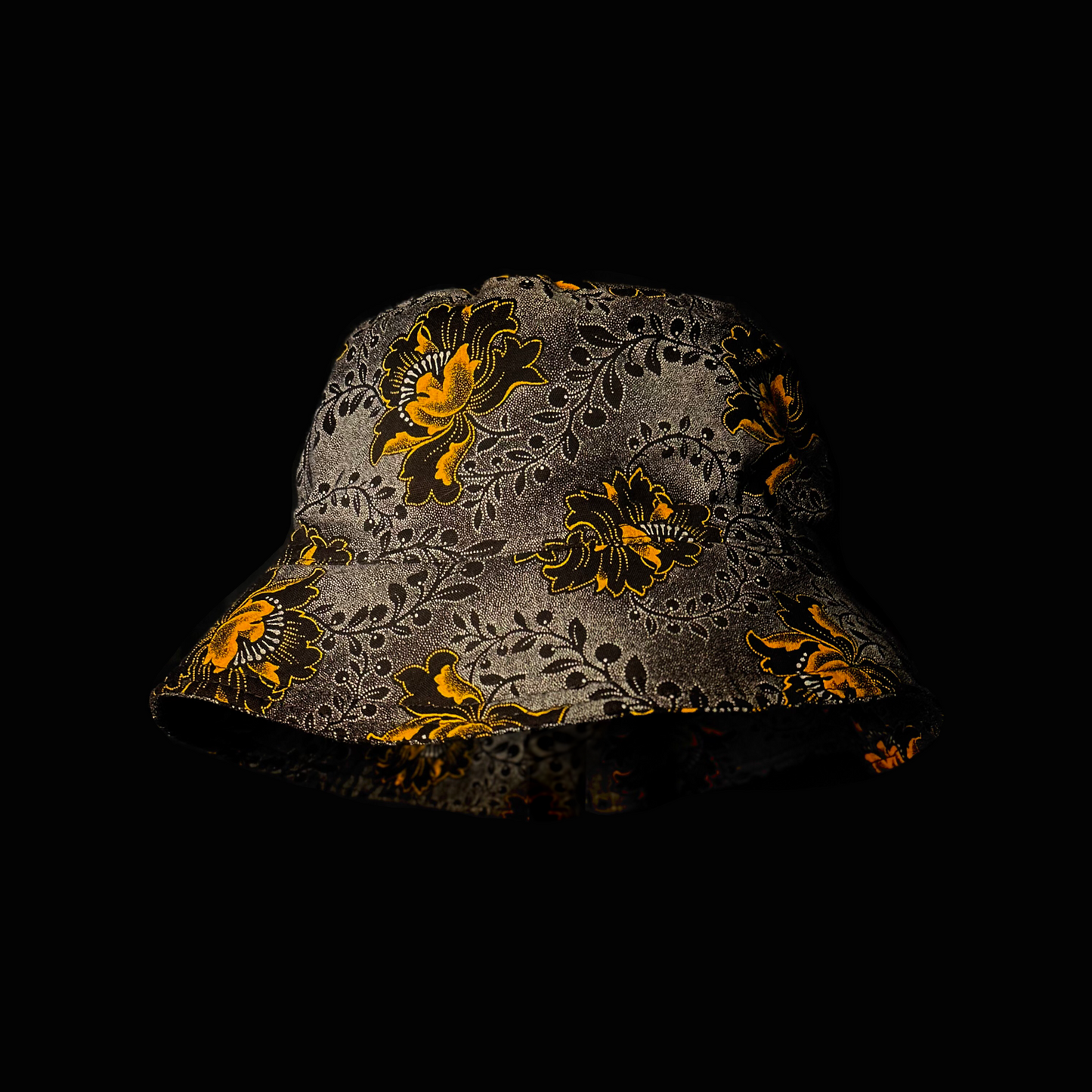 Orange and Brown Flower Katiba Bucket Hat