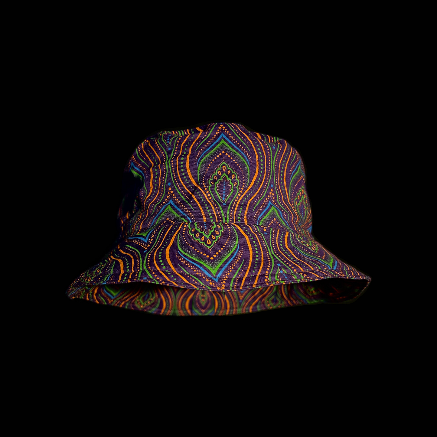 Purple, Orange and Green Wave Katiba Bucket Hat