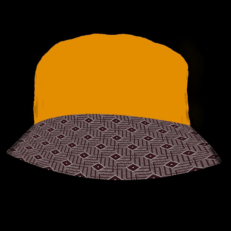 Yellow and Brown Maze (Mixed) Katiba Bucket Hat