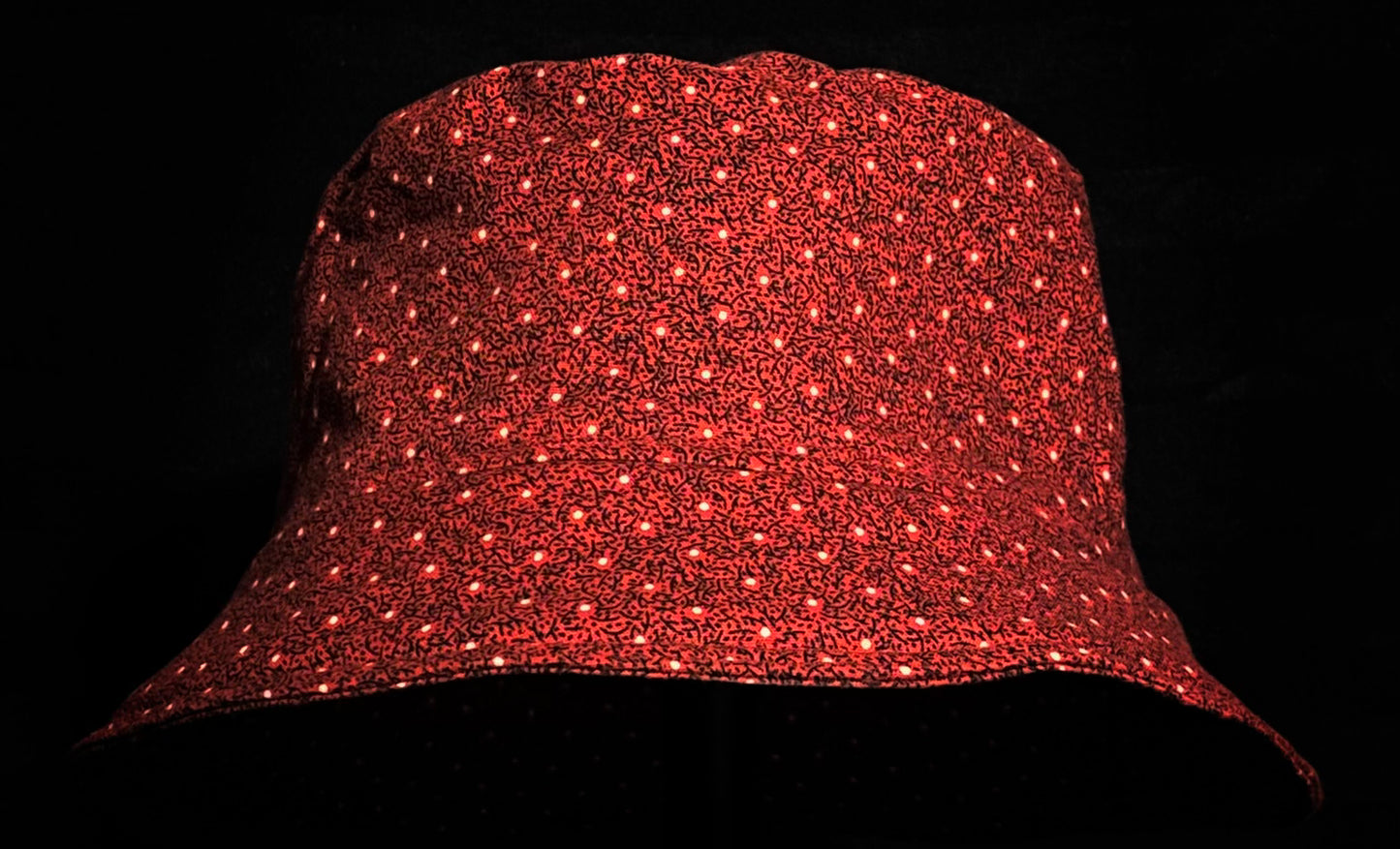 Red, Black and White Particle Katiba Bucket Hat