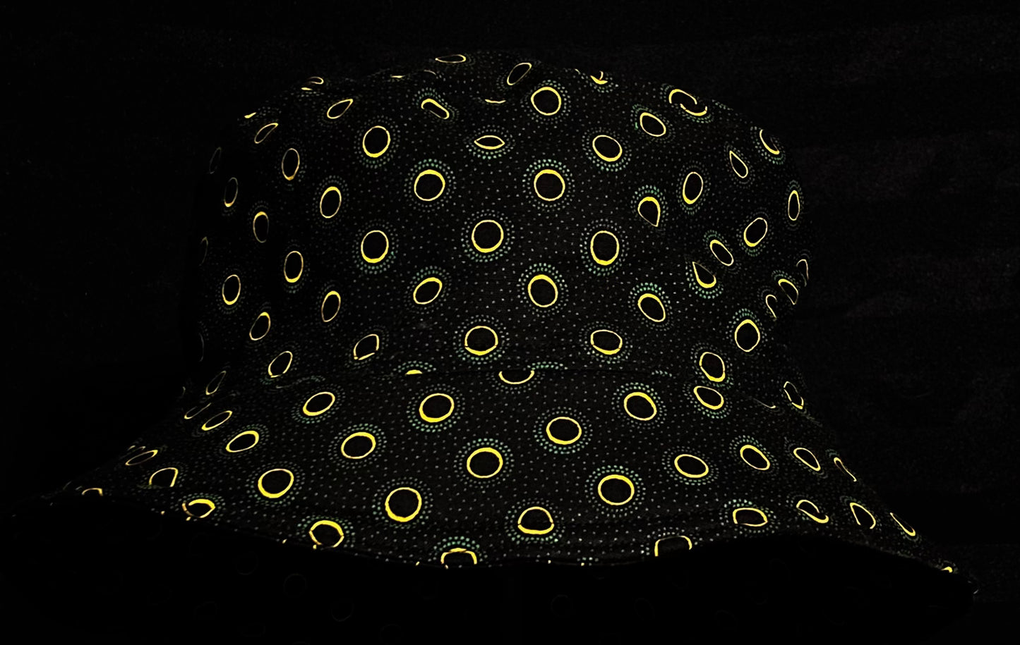 Green and Yellow Sun Dot Katiba Bucket Hat