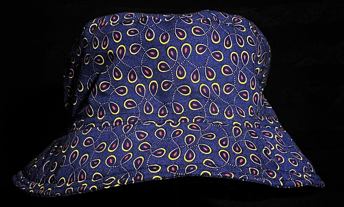 Blue, Yellow and Red Teardrop Katiba Bucket Hat