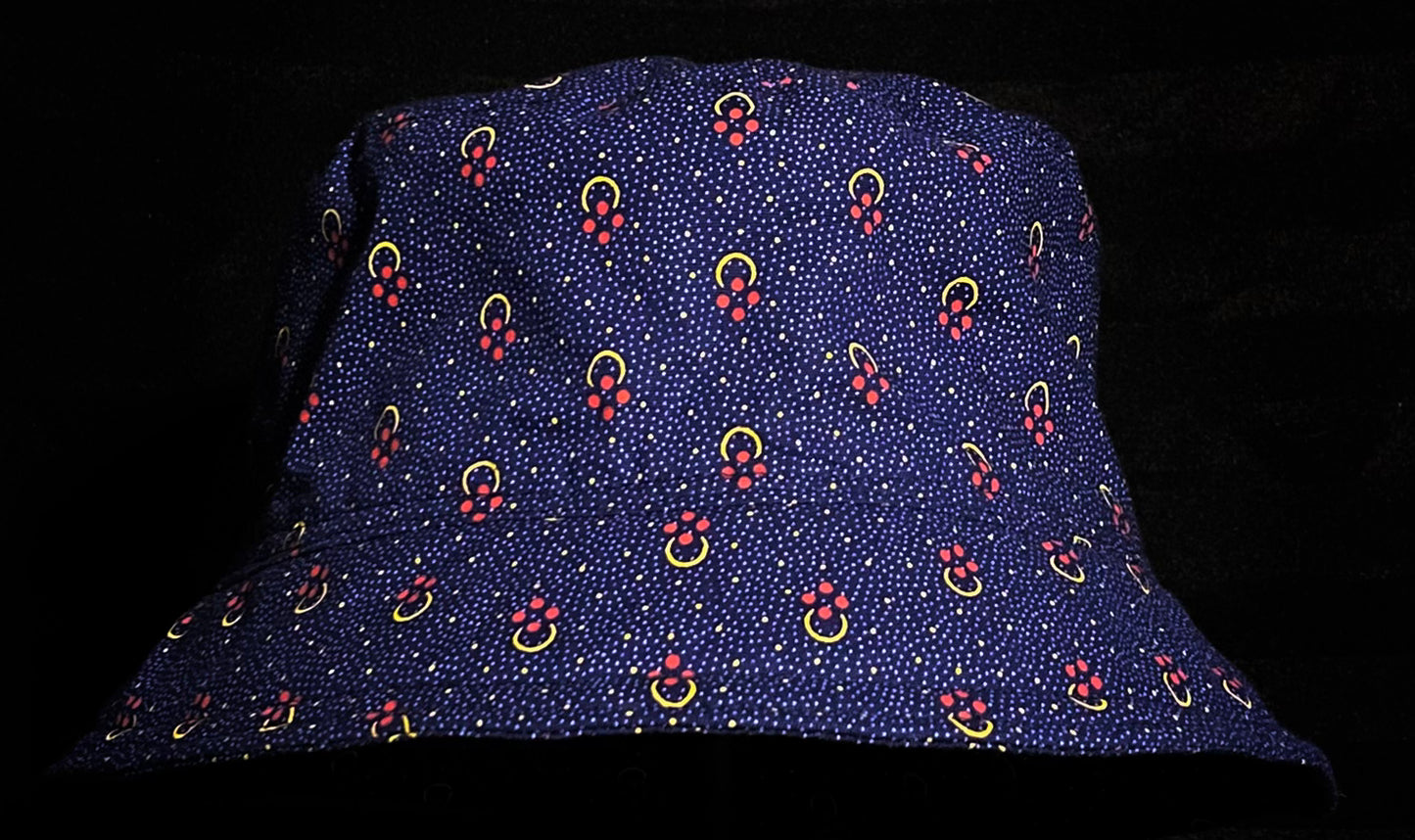 Blue, Yellow and Red Berry Katiba Bucket Hat