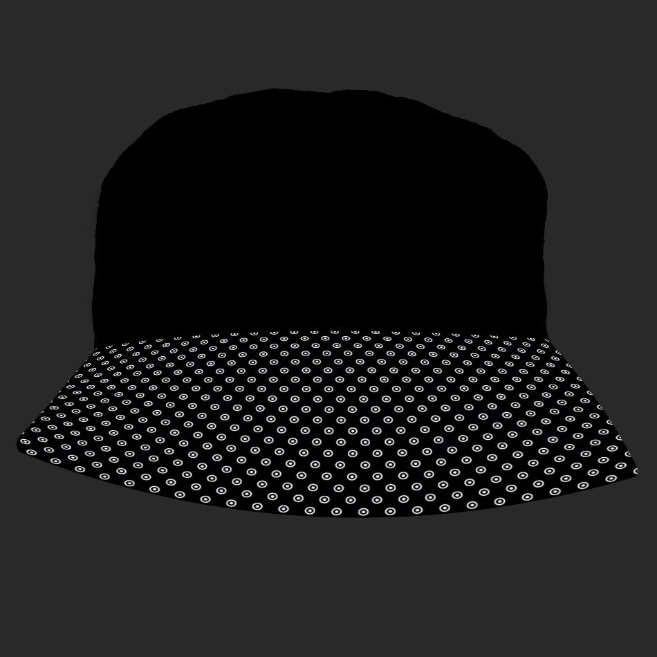 Black and Black Polka (Mixed) Katiba Bucket Hat