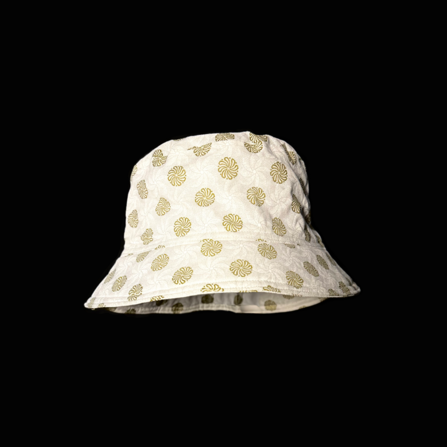 White and Gold Vortex Katiba Bucket Hat