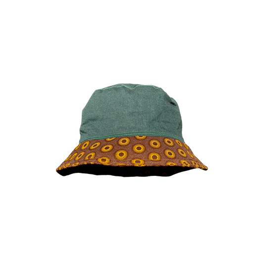 Green, Brown and Orange Sun Dot (Mixed) Katiba Bucket Hat