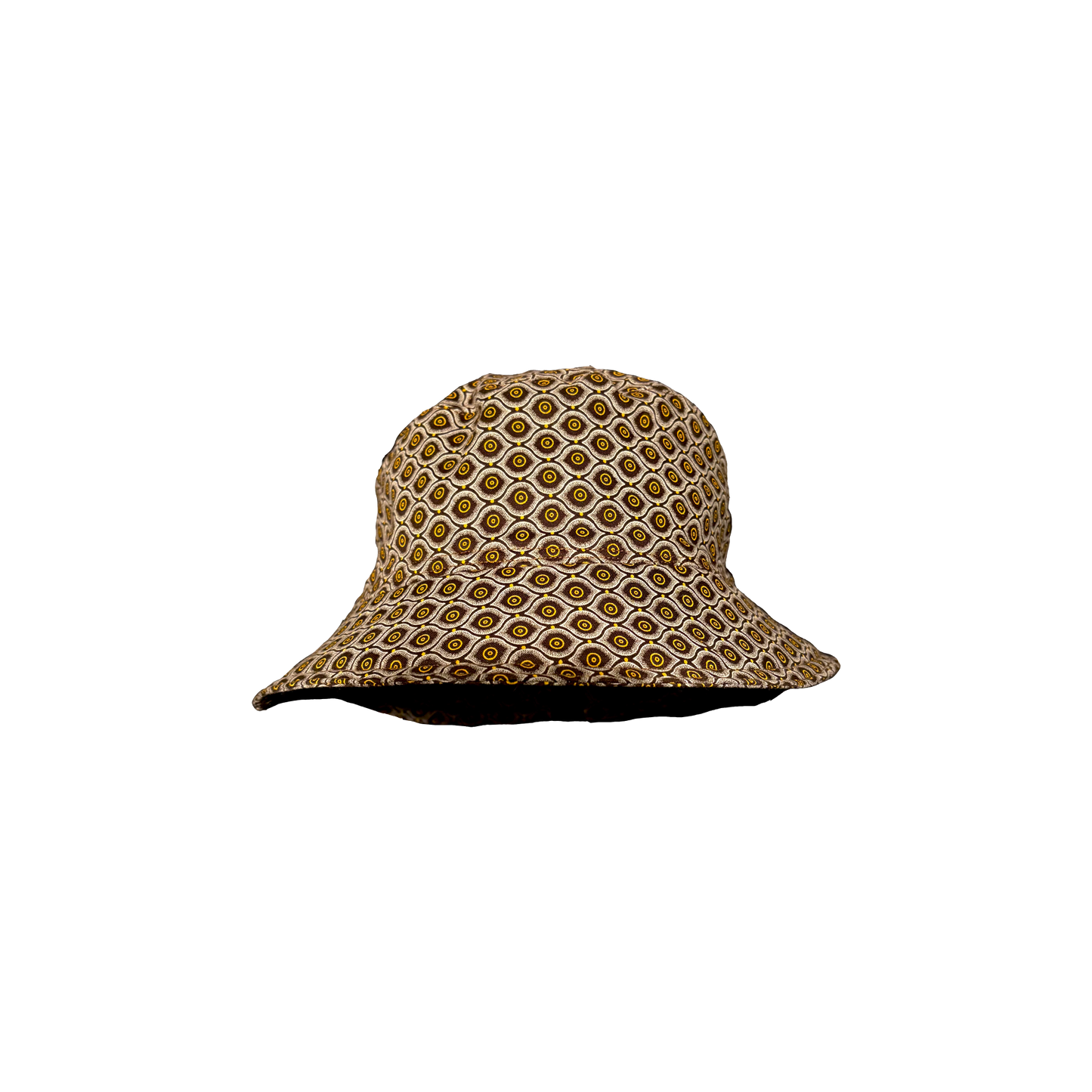 Brown and Orange Cell Katiba Bucket Hat