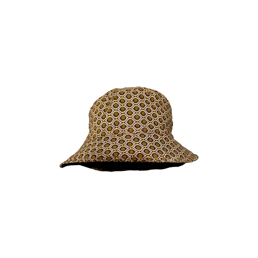 Brown and Orange Cell Katiba Bucket Hat