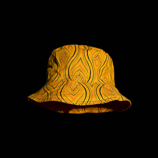 Yellow, Orange and Black Wave Katiba Bucket Hat