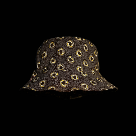 Brown and Orange Whirlpool Katiba Bucket Hat