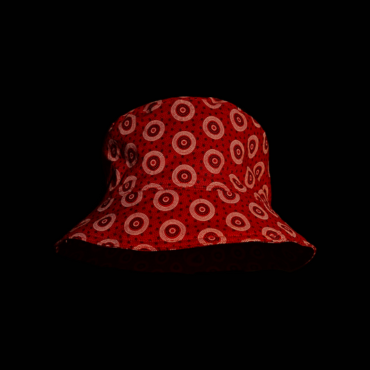 Red, Black and White Tortoise Shell Katiba Bucket Hat
