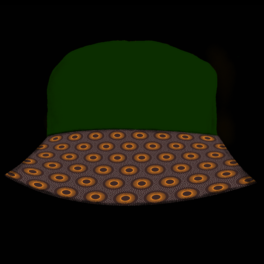 Green, Brown and Orange Sun Dot (Mixed) Katiba Bucket Hat