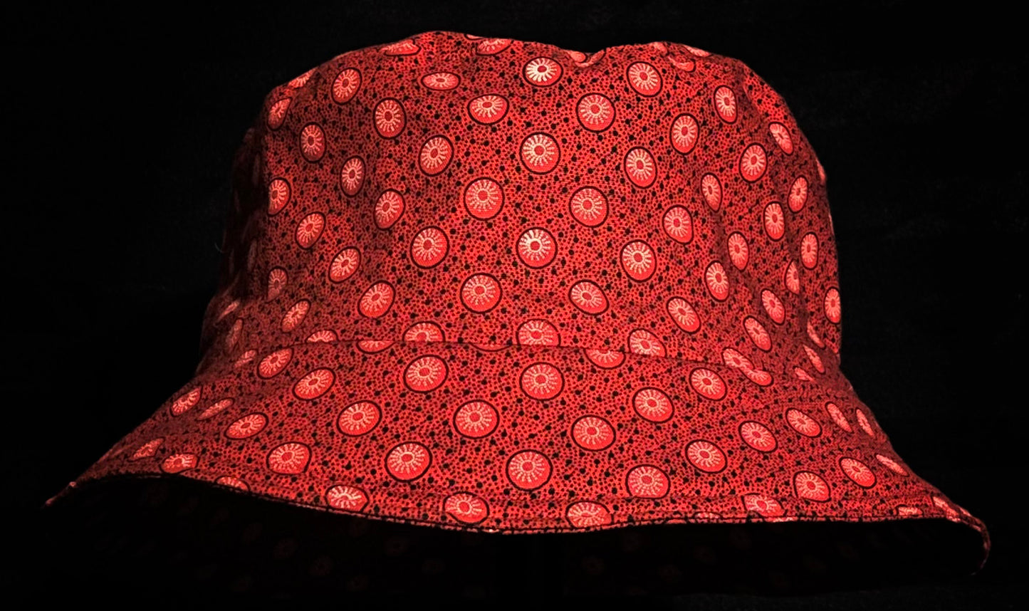 Red, Black and White Kiwi Katiba Bucket Hat