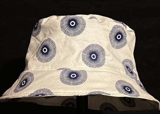 White and Blue Burst Katiba Bucket Hat